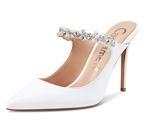 Castamere Damen Slip-On High Heels Slingback Kristall Sandalen Stilettos...