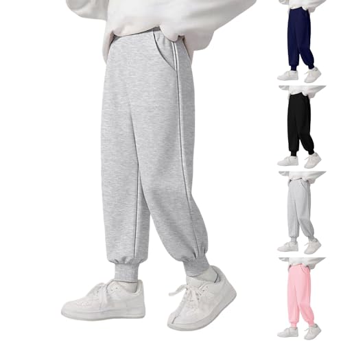 Boys Girls Thick Warm Joggers Pants Casual Comfy Soft Elastic Waist Sweatpants Kids Fall Winter Solid Workout Athletic Pants