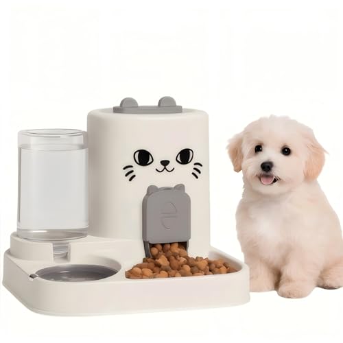 Two-in-One Gravity Pet Feeder and Water Dispenser, Pet Cat Dog Automatic Feeder and Water Dispenser for Small and Medium Pets Cats Dogs, Large Capacity，Easy to Clean