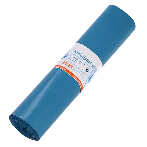 DEISS Bolsas de Basura Industriales 120L – 25 Unidades – Color Azul, Extra Resistentes – Saco de Basura para Uso Profesional, Comercial y Doméstico – 120 Litros