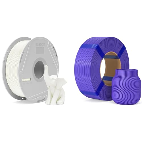 Filament PLA ELEGOO blanc et violet 1kg pour impression 3D FDM de précision