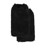 TOVINANNA Lange Schwarze Faux Fur Boot für Damen Weiche Plüsch Stulpen als Modischer Beinwärmer für Kalte Jahreszeiten Vielseitig Tragbar über Schuhen Kuschelsocken