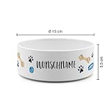 PrintPlanet® - Futternapf mit Name oder Text personalisiert - Für Katzen und kleine Hunde - Napf Hundenapf Katzennapf selbst gestalten - Layout 04