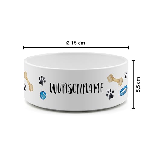 PrintPlanet® - Futternapf mit Name oder Text personalisiert - Für Katzen und kleine Hunde - Napf Hundenapf Katzennapf selbst gestalten - Layout 04