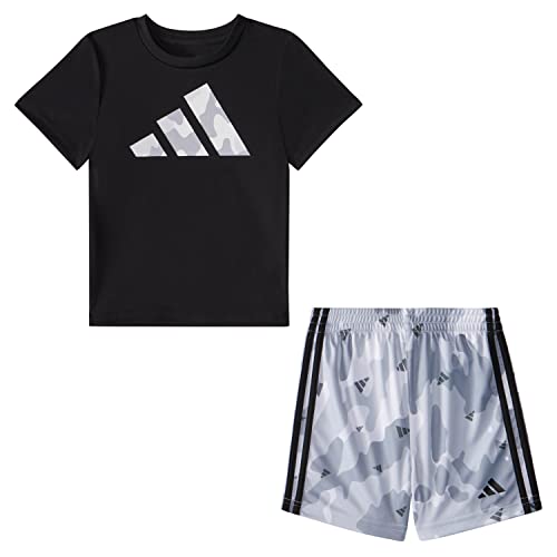 Ensemble adidas short imprimé camouflage noir t-shirt bébé 9M