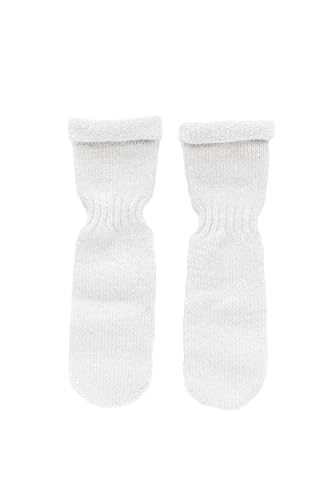 Baby Knit Socks | Merino, Cashmere Wool Booties for Newborns 0-12 Months | Soft White Newborn First Socks
