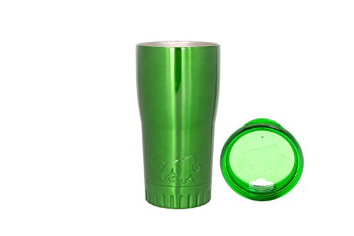 Silver Buffalo NL1007950 Double Walled Stainless Steel Travel Tumbler, 20-Ounces, Green