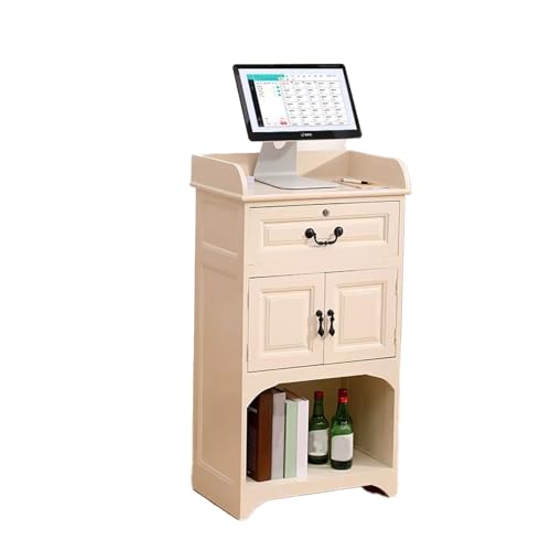 Kleiner Empfangstisch mit offenen Regalen, Holz-Frontheke, Snackschrank, abnehmbarer Einzelhandelstisch, 55 cm, moderne Büro-Empfangsmöbel