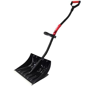 Ergonomic Snow Shovel with Assist Grip for Driveway; D-Grip