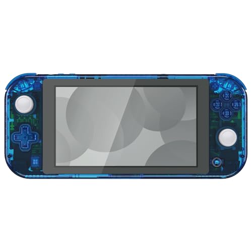Image of eXtremeRate Crystal Clear Blue DIY Replacement Shell for Nintendo Switch Lite, NSL Handheld Controller Housing w /Screen Protector, Custom Case Cover for Nintendo Switch Lite [Controller NOT Included]
