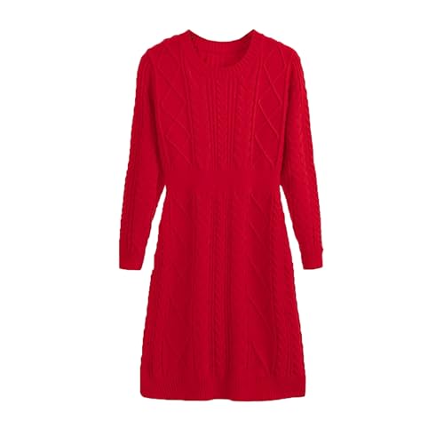 Robe midi élégante à col ras du cou en tricot premium