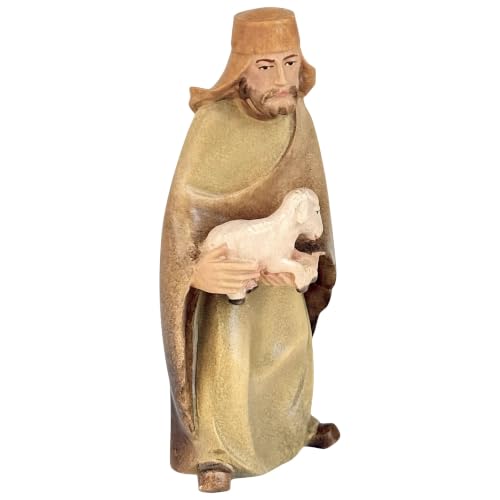 Figurine de crèche berger avec mouton en bois pour Noël - 6