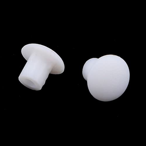 Image of MEETOOT 200pcs 5mm Plastic Hole Plugs White 3 /16 Inches Screw Caps Covers Flush Type Hole Plugs