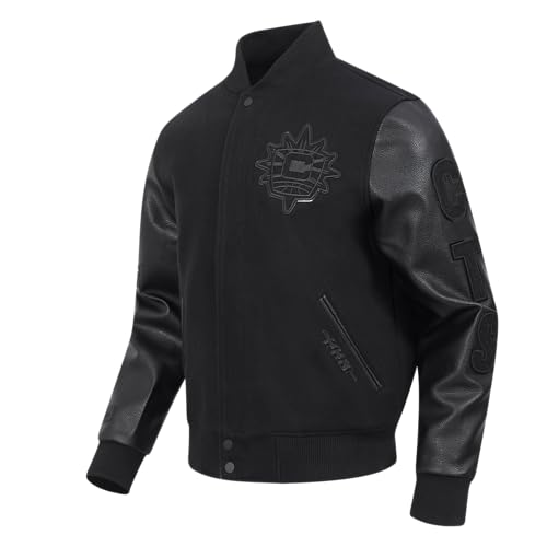 Image of Pro Standard Mens WNBA Classic Triple Black Varsity Jacket
