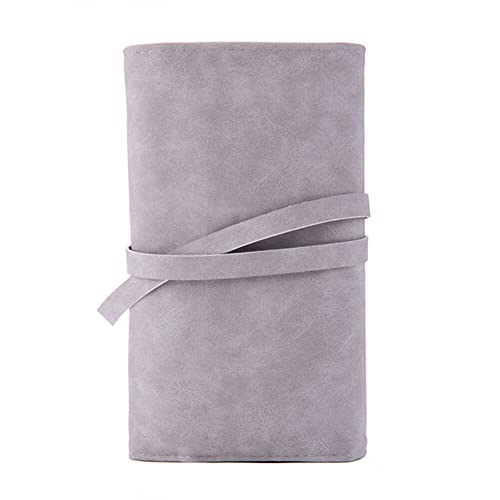 Estuche con ruedas para brochas de maquillaje, color gris, organizador portátil para brochas de maquillaje, bolsa enrollable para viajes, viajes de negocios, 14 bolsillos, gris, M, moda