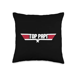 Vretinos Top Papi Funny Dad Grandpa Father’s Day Gift Throw Pillow, 16×16, Multicolor