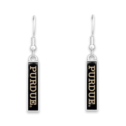 From the Heart Purdue Boilermakers Nameplate Earrings Silver Jewelry Gift