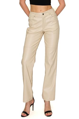 ELDI Straight Leg Faux Leather Pants