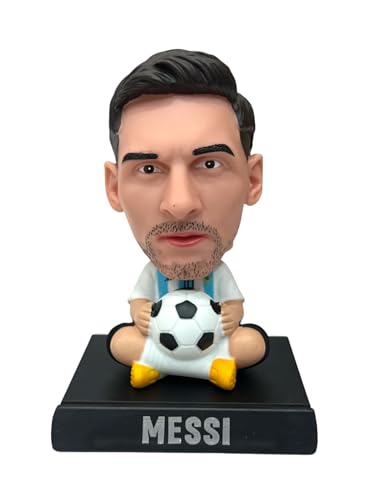 Image of AUGEN Super Hero Messi B Action Figure Limited Edition Bobblehead with Mobile Holder for Car Dashboard, Office Desk & Study Table (Pack of 1)