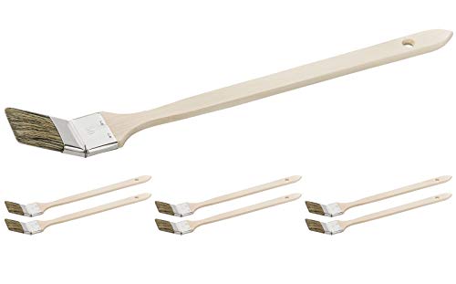 6 x Colorus Heizkörperpinsel 50 mm | Eckenpinsel Chinaborste | Heizkörper Pinsel für leicht lösemittelhaltige, wässrige Wandfarben | Nischenpinsel für schwer zugängliche Stellen | Malerbedarf