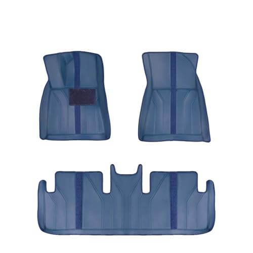 Tapis de sol pour Tesla Model Y 2021-2025 bleu | 3 pièces sur mesure