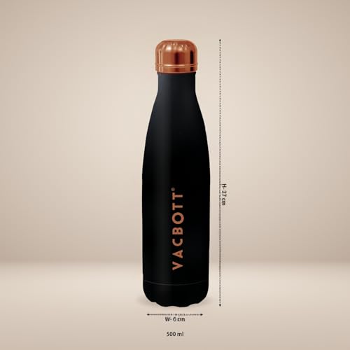Image of CLAY CRAFT VACBOTT Stark Double Walled 18 Hours Hot and 24 Hours Cold Water Flask Bottle-500ML, 2-Piece(Velvet Rose Gold) Leak Proof|Easy to Carry|Gym Bottle|Kitchen|Hiking|Travel Bottle|BIS Certified