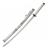 SZCO 39.5” White Dragon Katana Sword – 1045 Carbon Steel Blade with Wrapped Handle and Decorative Scabbard – Samurai Ninja Sword for Display, Cosplay, Martial Arts, LARP, Gift Collection