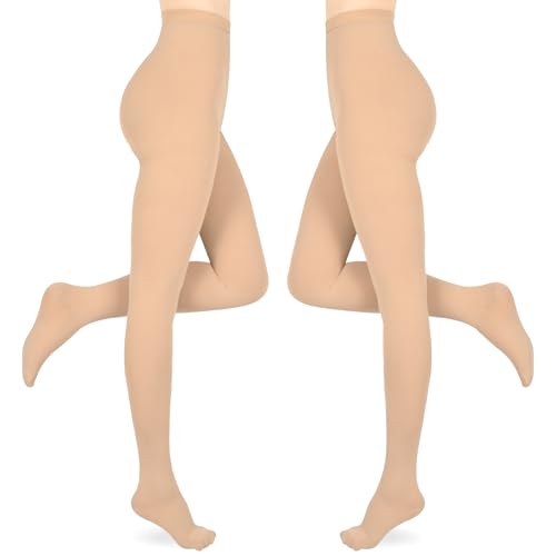 Image of 15-20mmHg Compression Pantyhose Stockings for Women & Men, 2 Pairs
