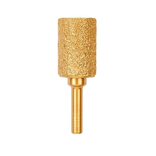 MiJunHD Diamond Brazed Grinding Head 20mm Cylinder Type,6mm Round Handle Coarse Grit Polish Burr Drill Bit for Wood Stone Carving Metal Sanding