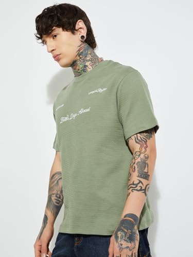 Image of Max Men's Letter Print Regular Fit T-Shirt