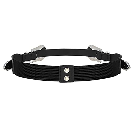 Women's Black Vintage Style Double Buckle Belt PU Leather Western Belt Adjustable Waistband for Dress Jeans Pants3