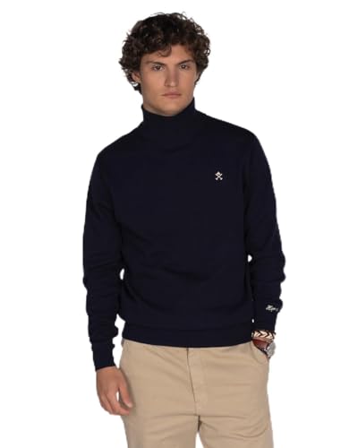 HARPER & NEYER Jersey Icon Cuff de Hombre en Color Azul (FR/ES, Letras, L, Regular, Regular, Navy Blue)