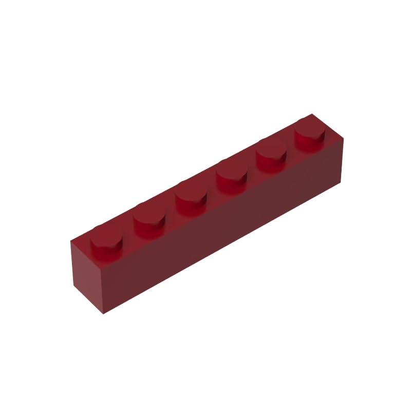 3009 Basic Bricks Brick 1x6 50 Pieces GDS-535 Compatible with Lego Building Blocks Color:Dark Red โ image 1