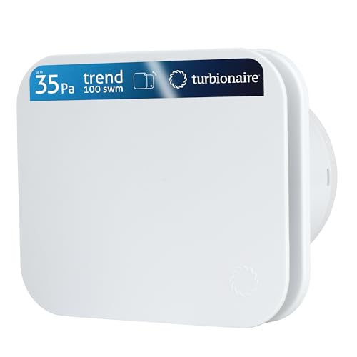 Turbionaire TREND 100 SWM Badlüfter, Weiß matt Frontplatte, Ø100 mm, perimetrische Ansaugung, 35...