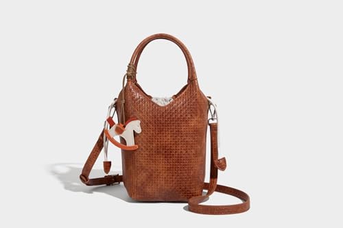 Chic Woven Bucket Shoulder Bag Women – Fashion Leather Aesthetic Designer Sling Purse Handbag Crossbody Bag3