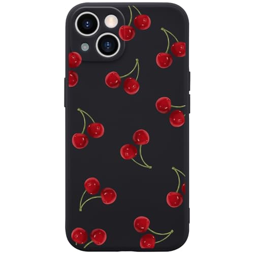 Wihytec Custodia per iPhone 15 PRO MAX, in gomma siliconica liquida, morbida, cover protettiva con rivestimento in microfibra, rosso ciliegia, resistente e opaca