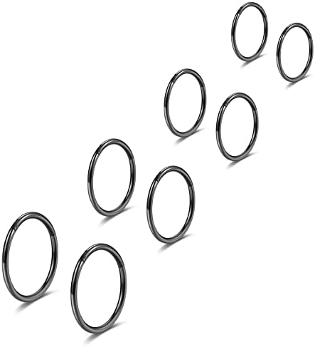 6-12Pcs 18g 20g Nose Rings for Women Men 316L Surgical Steel 16g Septum Ring Cute Tiny Cartilage Helix Conch Daith Tragus Earrings 6-16mm Set