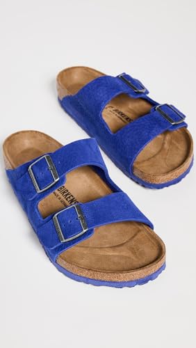 Birkenstock Men's Arizona Sandals, Desert Buck Indigo Blue, 9 Medium US4