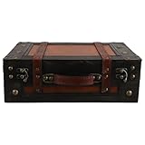 CORHAD Maleta Vintage de Madera Portátil Pequeña Caja Decorativa Retro Estilo República Organizador Compacto para Accesorios y Fotografía Objeto Decorativo Artesanal Chino