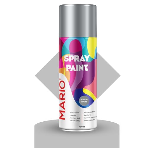 Image of Mario Spray Paint - 20 Bright Chrome (400ml) | Chrome Finish Spray Paint for Car, Bike, Automotive Parts, DIY & Art | Mirror Effect Metallic Paint