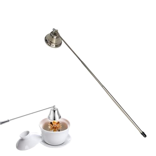 Spegnitoio per Candele in Acciaio Inossidabile, Candela Snuffer, Spegnicandele in Acciaio Inox, Strumento per Spegnere Le Candele Argento, per Spegnere in Sicurezza Le Candele (17~25cm Argento)