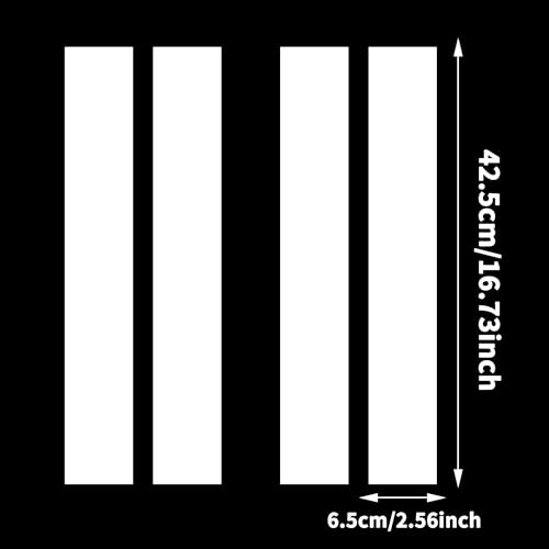Image of TOMALL 2 Pair Racing Sport Stripe Vinyl Decals for Car Fender Hood Bumper Trunk Auto Stripe Graphic Stickers Decorations for Pickup Vehicle SUV Truck Off-Road (White)