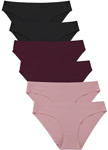 FINETOO 6er Pack Unterhosen Damen Seamless Slips Nahtlo Hipster Unsichtbare Unterhose Sexy Unterwäsche Bequem Dessous Frauen Panties Bikini Mehrpack XS-2XL