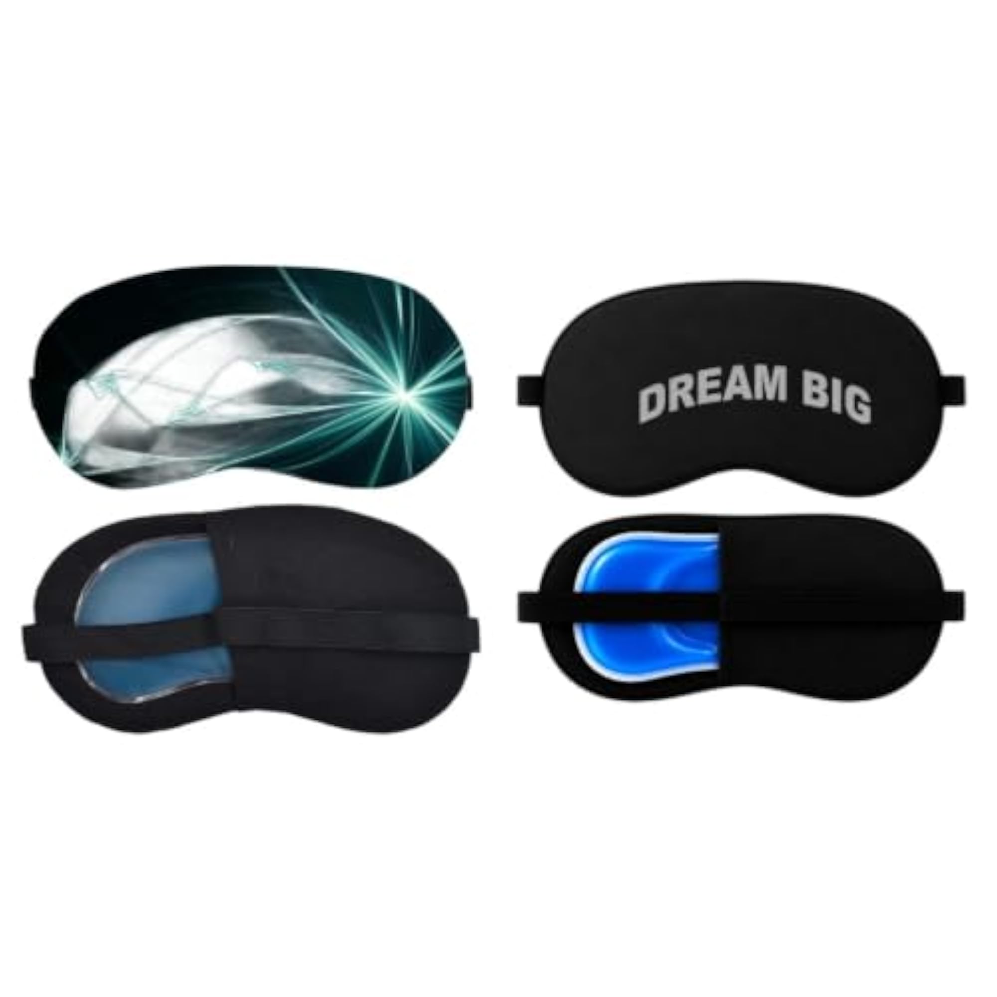 Sleeping Eye Mask Combo Pack of 2, Soft Fabric, Abstract Burst Print