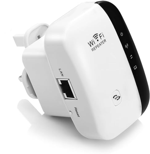 NETVIP Wifi Repeater Wireless Range Extender Amplifier IEEE802.11n/g/b 2.4GHz,Easy Setup with WPS Function for High Speed Long Range Optimal WiFi Performance(300M-New Chip)