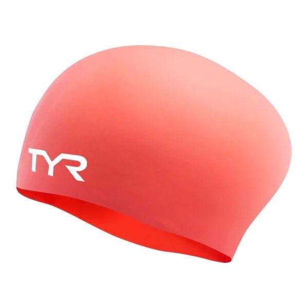 Image of TYR Wrinkle-Free Silicone Long Hair Swim Cap, Durable Asymmetric Hydrodynamic Swim Cap for Long Hair, Braids, and Dreadlocks | Long Hair Accommodation | 100% Silicone Construction | Wrinkle-Free Hydrodynamic Fit | Contour Cut Edges
