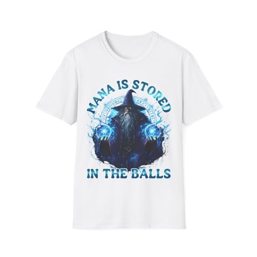 T-shirt Mana is Stored in The Balls stylé pour vos soirées jeux et conventions de geek