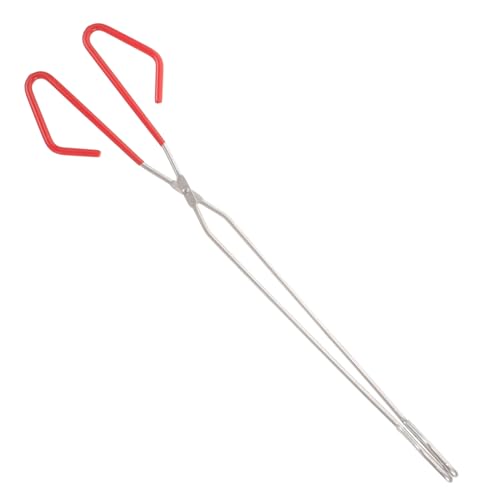 OFFSCH Pinzas De Carbón De Acero Inoxidable Herramienta Resistente Para Chimenea Exterior Barbacoa y Camping Multiusos Para Leña y Brasas Segura