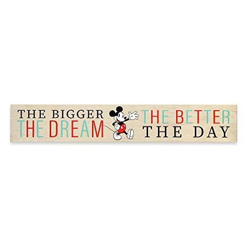 Open Road Brands 90199376-S Disney Mickey Mouse Bigger The Dream Wood Wall Decor - Large Mickey Mouse Wall Art cover