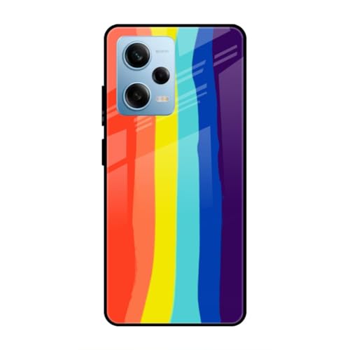 Image of SmashItUp Rainbow | Multi Colours | Patterns | Red Designer Printed TPU Metal Case Mobile Back Cover for Redmi Note 12 Pro 5G